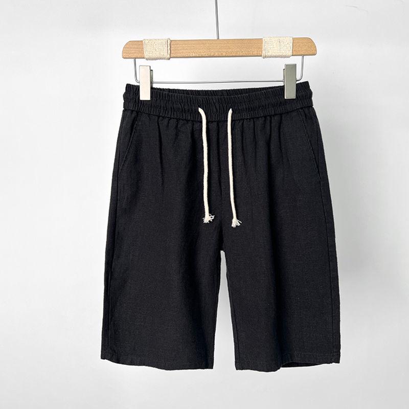 Men's Summer Cotton-Linen Loose Fit Beach Shorts
