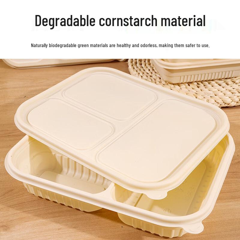 Degradable Corn Starch Disposable Multi-Compartment Takeaway Boxes