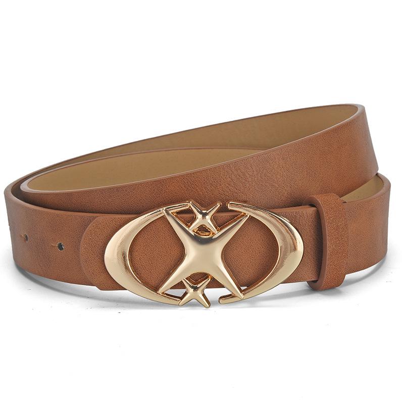 New Star Unisex Retro Leather Belt - Trendy Fashion for Young Men and Women