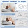 Cervical Neck Pillow for Sleeping - Cooling Ergonomic Memory Foam Pillow for Neck Pain Relief, Soft and Stretchy, Relieves Shoulder Pressure, Side