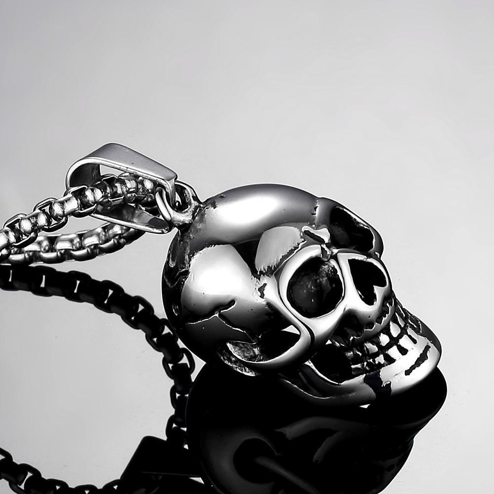Skull Head Stainless Steel Men Necklaces Pendant Chain Vintage Punk Rock HipHop Cool Things for Women Jewelry Gifts Wholesale
