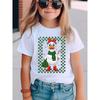 European Sizes Christmas" Summer Fashion Girls' Short Sleeve T-Shirt "Christmas Dressed White Goose" Cartoon Print Casual Versatile Top