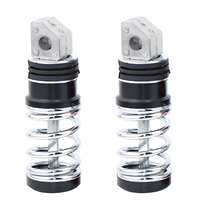 2Pcs Universal Motorcycle Footrest With Anti Vibration Spring Shock Absorption Non Slip Surfaces Aluminum Construction