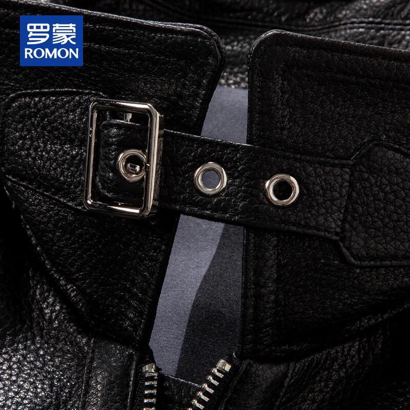 ROMON Men's Genuine Sheepskin Leather Jacket