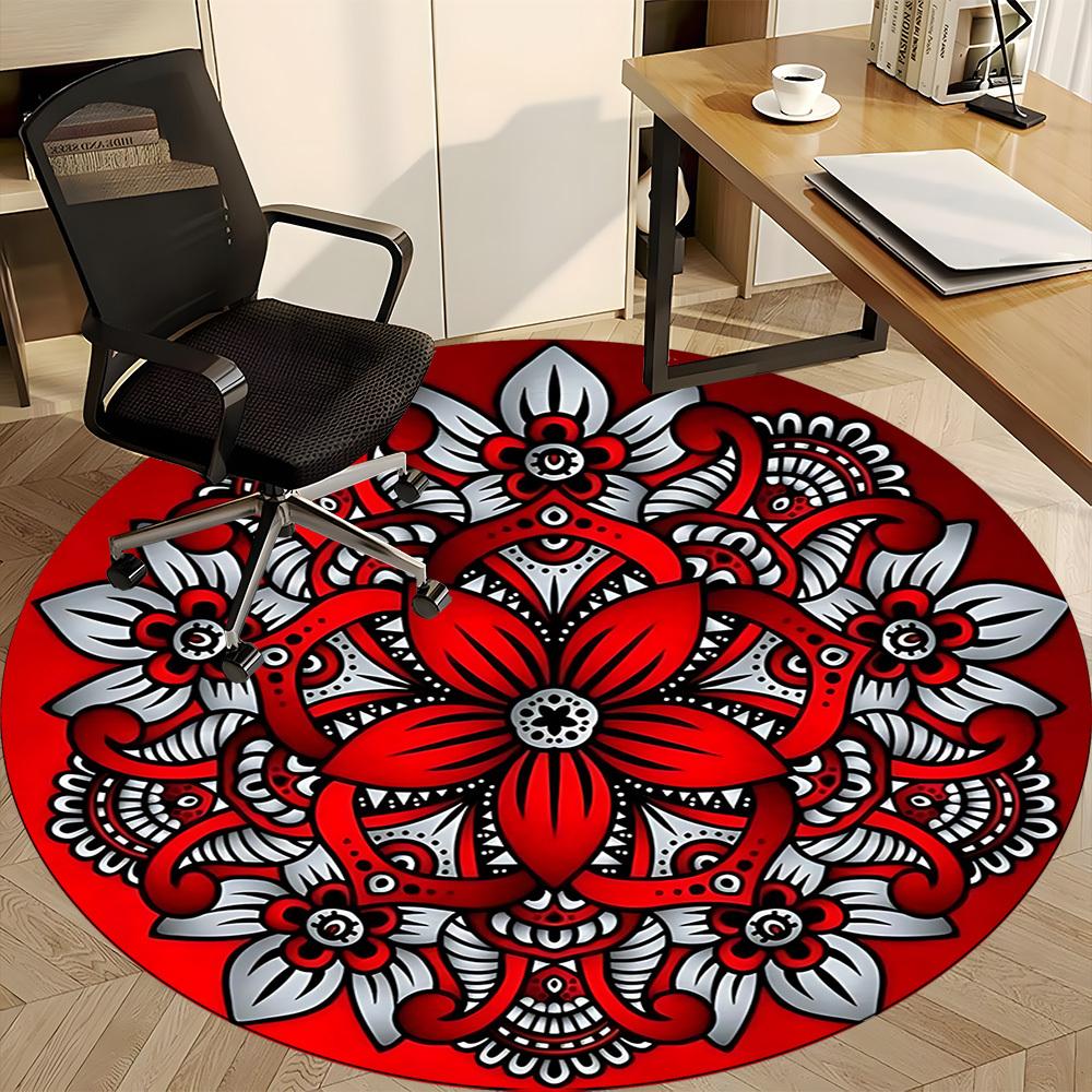1 Stück Stuhlteppich mit floralem Mandala-Design für das Büro, weiche Flanell-Decke, perfekt für das Büro, Auswahl für die Feiertagsparty-Dekoration yy260209096