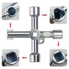 6 In 1 Galvanized Crossing Key Wrench For 5.3mm 6mm 8mm Square 9mm Triangular 7mm Hexagonal 5.7mm Round Holes Zinc Alloy Multiple Tool