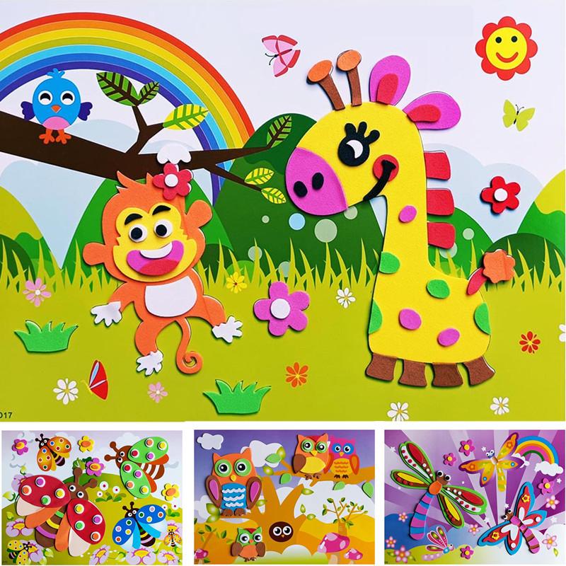 20pcs/set 3D EVA Foam Sticker Toy Children Classic Stickers Toys Cute Cartoon Animal Puzzle for Kids Toy Girls Gifts TMZ