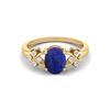 8X6MM Oval Lapis Gemstone 925 Sterling Silver Gold Plated Solitaire Vine-Inspired Women Wedding Ring