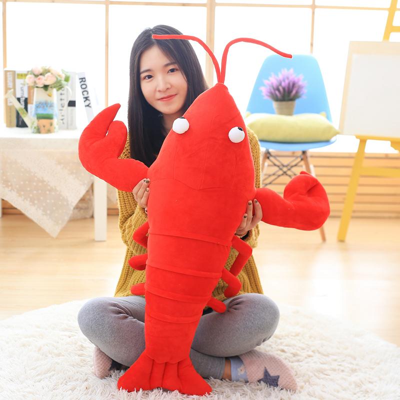 1PC Simulation Lobster Plush Toy Doll Stuffed Sea Animal lobster pillow Gentle Playthings 30/55/80cm great for daily use