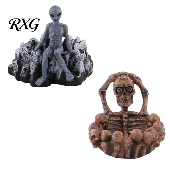 Resin Ash Tray Halloween Skeleton Ashtray, Heat-resistant Gothic Holder, Ashtray Aliens Decorative for Home Office Outdoor
