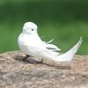 1 pieza de pájaros artificiales simulados, pájaro blanco, pájaro emplumado, decoración de paloma blanca pequeña