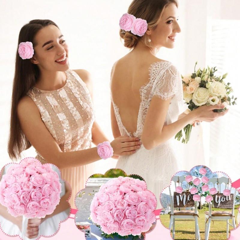 5/10 Stück Rose Künstliche Blumenstrauß Seide Kunstblume für Heimdeko Garten Hochzeit Braut Dekoration Outdoor Vase Ornament