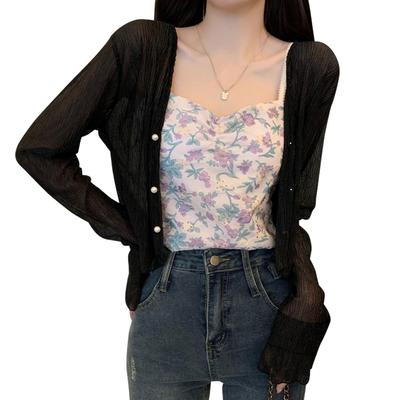 DAYCLOSET Sheer Long Shirt Blouse with Tiered Perfect for Spring and Tops1991 Women's Top, Sleeve, Sheer, See-Through Sleeves, Lightweight, Summer,