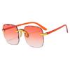 Gradient Color Rimless UV Protection SunEyewear Stylish Square Sun Eyewear Female and Male Outdoor Eye Protection Sun Eyewear Eyewear