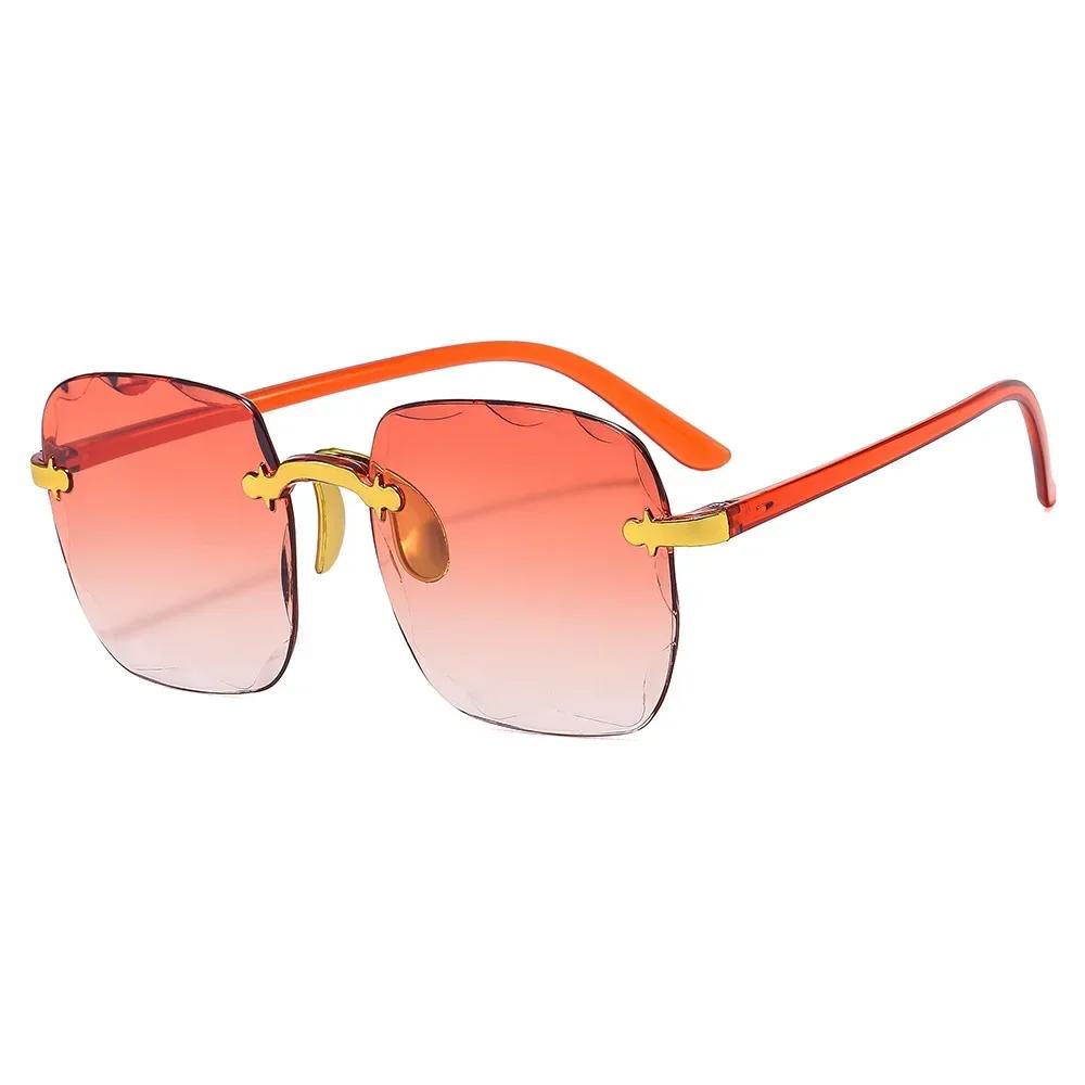 

Gradient Color Rimless UV Protection SunEyewear Stylish Square Sun Eyewear Female and Male Outdoor Eye Protection Sun Eyewear Eyewear