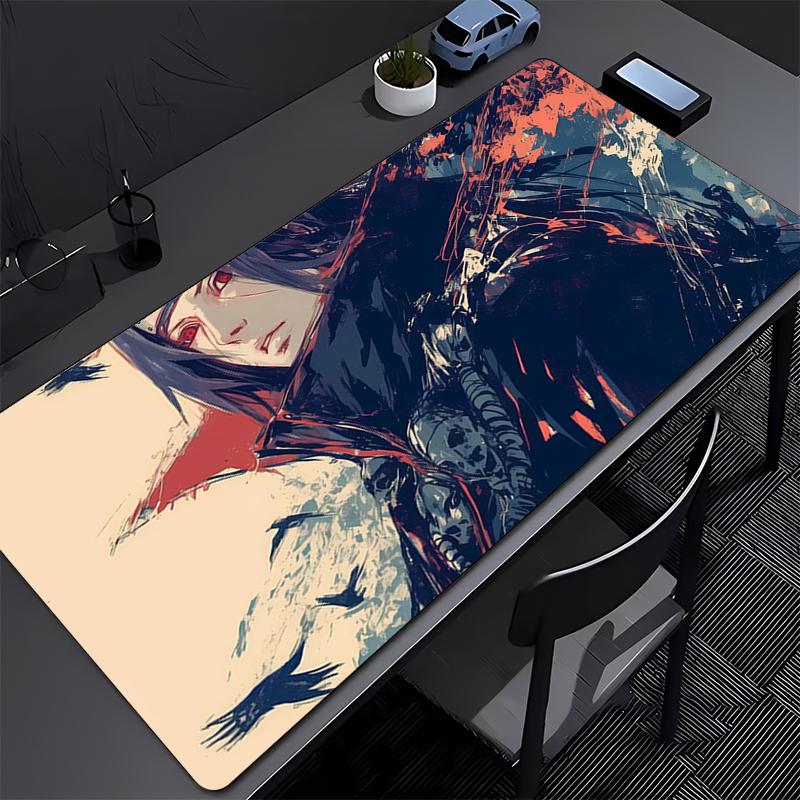 Kancelářská podložka pod myš Naruto Itachi Uchiha Herní prodloužená podložka pod myš Herní podložka na stůl pro notebook Gumová odolná podložka pro herní klávesnici