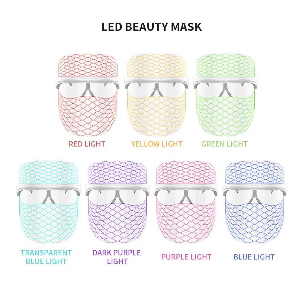 Face Care LED Mask Instrument Seven-color Light Whitening and Skin Rejuvenation Ion Introduction Beauty Instrument Household Face Mask