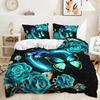 Purple Butterfly Rose Bedding Sets Fashion Duvet Cover Sets Twin Full Queen King Size Pillowcase for Kids Adult Gift Bed Linen