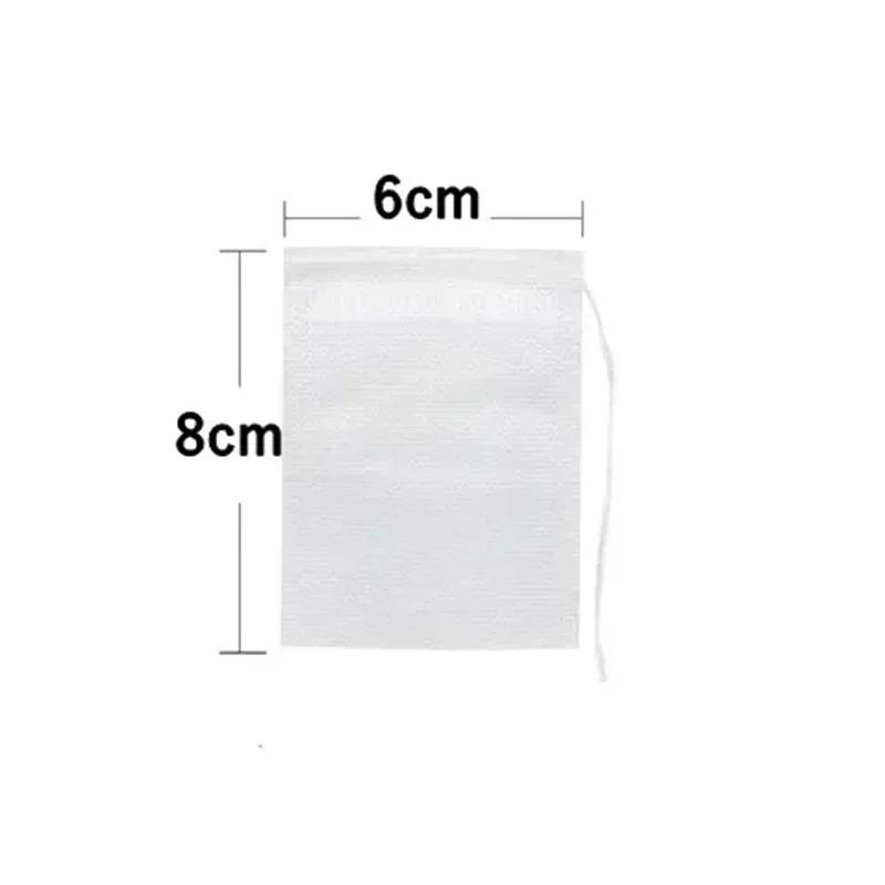 100PCS Non-woven Fabric Tea Bag Disposable Tea Filter Bags  with Drawstring Kitchen Tea Filter Paper for Coffee Herb Loose Tea