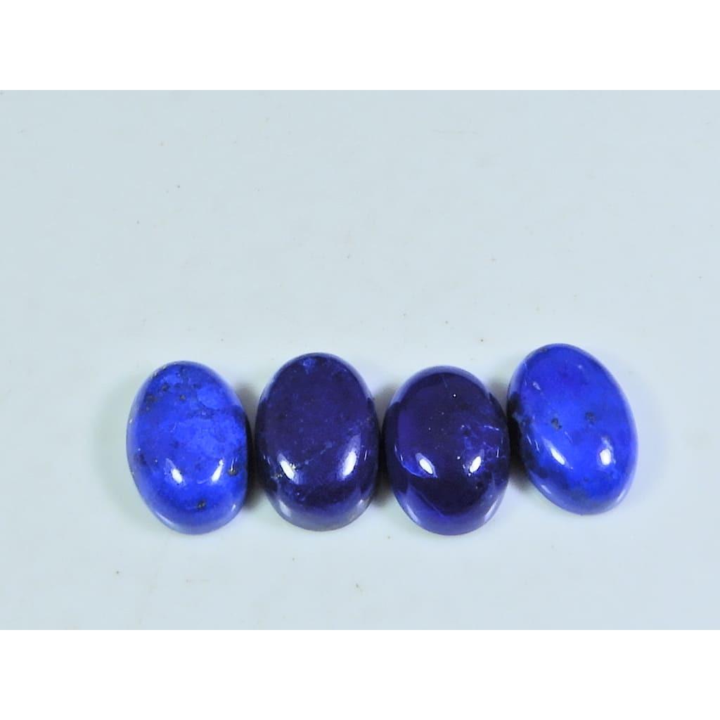 10X14MM Natural Lapis Lazuli Oval Cabochon Loose Gemstone 4Pcs Lot 26Cts. A-505