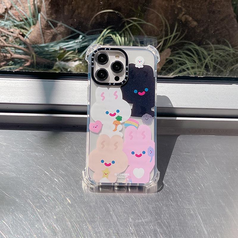 

Square Drop-Proof Milk Rabbit iPhone Case: Compatible with iPhone 15ProMax, 14Pro, 13, 12, 11 - Trendy and Soft Design iPhone 12 Pro/12
