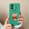 Cute Bear Cartoon Pattern Shell For Vivo T3x Y03 Y28 Y38 Y200i T3 X Cover Bumper Screen Protector Lens Protection Liquid Silicone Soft Phone Bags Case