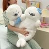 70CM Cute Fat Round Cartoon Seal Plush Toy Kawaii Soft Stuffed Marine Animal Aquarium Sea Lion Sleeping Pillow for Kids Gifts