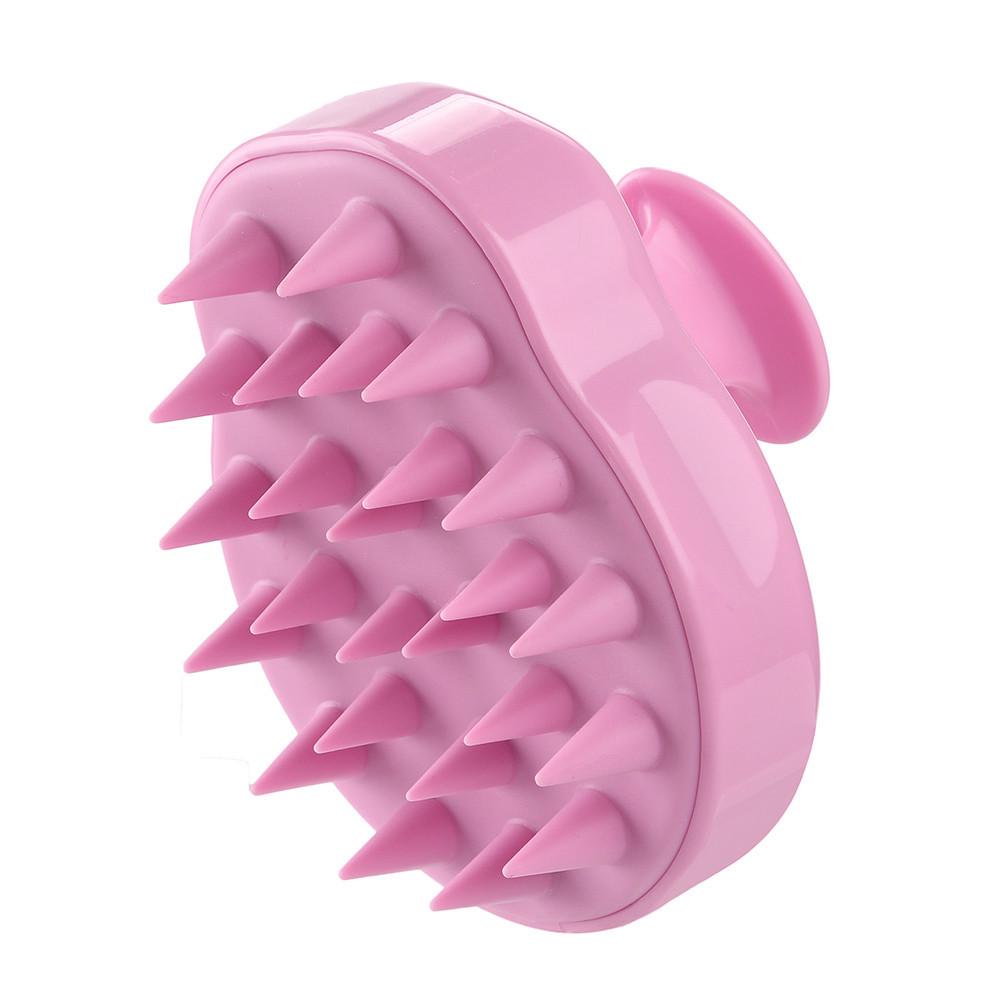 

1PC Shampoo Massager Brush Scalp Hair Scrubber with Soft Silicone Bristles For All Type Of Hairs Straight Curly Wet Dry For Men Women Children рожевий