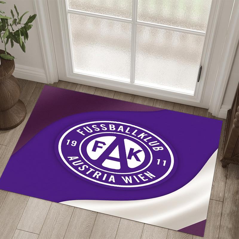 Austria Wien FC Design Crystal Velvet Carpet Cozy Non?Slip Printed Rug For Bedroom Living Room Entrance