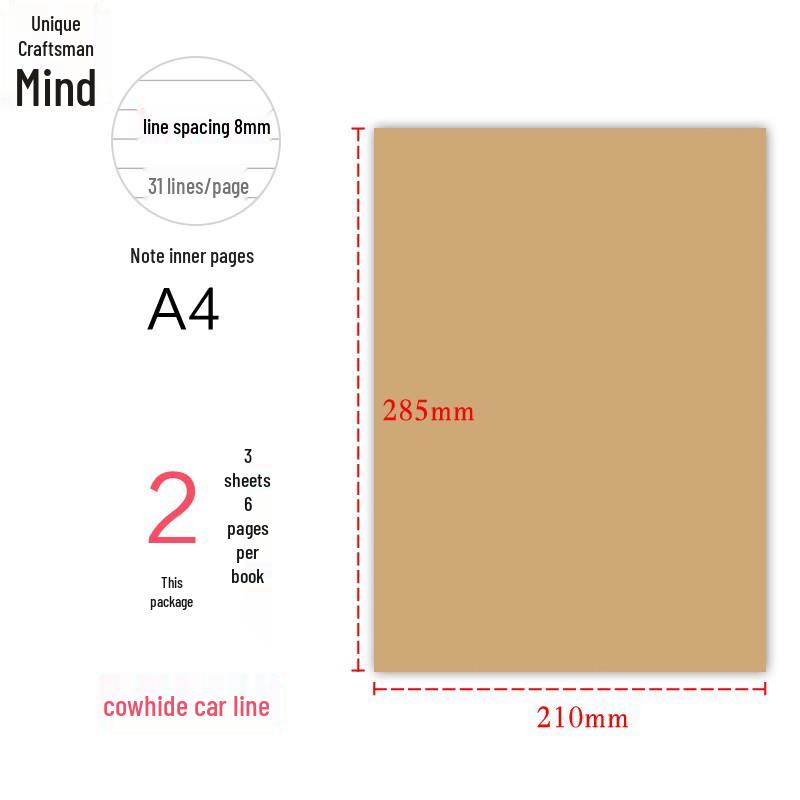 Slim Kraft Paper Notebooks - A4/A5 Lined & Blank, B5 Grid, for Students
