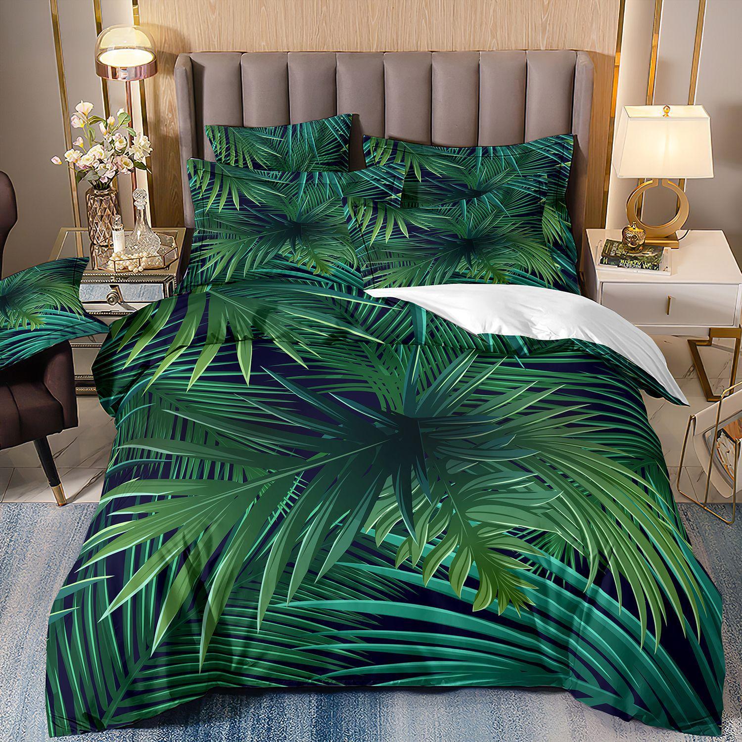 

Digital Printing 3D Quilt Cover Tropical Plant Flower Quilt Cover Pillowcase Three-Piece Set cover 70 * 133 and 50 * 75 * 1