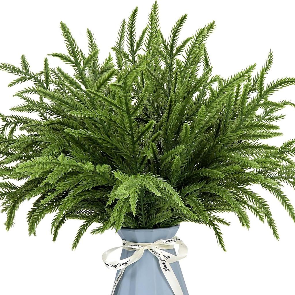 5/10Pcs Green Artifical Branch Christmas Tree Decoration Ornaments Fake Plant For Home Decor New Year Party Supplies Accessories