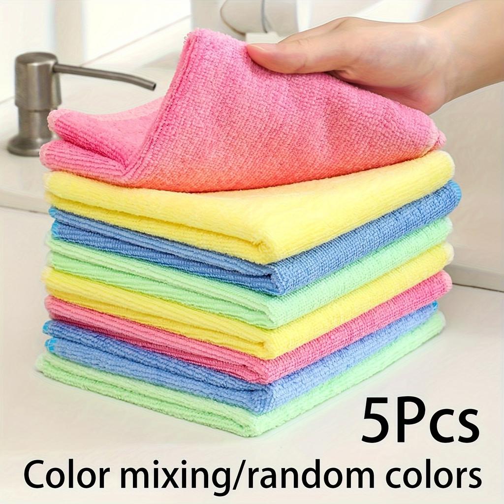 5/10pcs, Reusable Cleaning Cloths,  Kitchen Bathroom Cleaning Towels, Easily Removes Stains and Grease, Cleaning Supplies