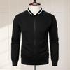 Erkek Sweatshirt Ceket Jakarlı Tasarım Düz Renk Uzun Kollu Günlük Üst Dik Yaka Gevşek Fermuarlı Açık Hava Sokak Giyim Mont Sweatshirt