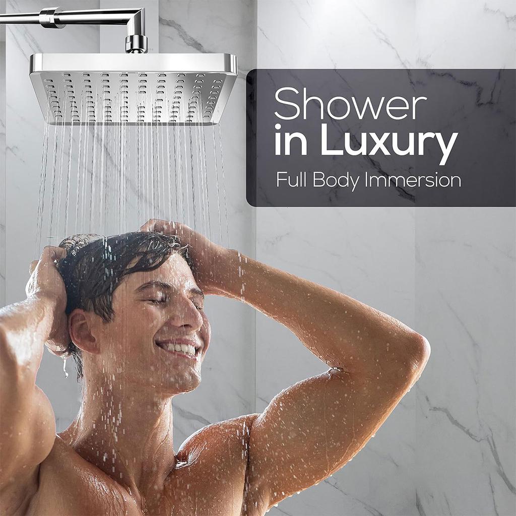 6 Inch Square Booster Shower Head Large Water Volume Filter Electroplating Shower Head Removable High Quality