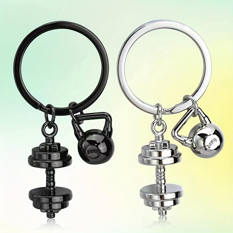 European And American Fashion Trends Combined With Golden Material DIY Dumbbell Keychain, Street Unisex Hip-hop Style Clothing And Accessories