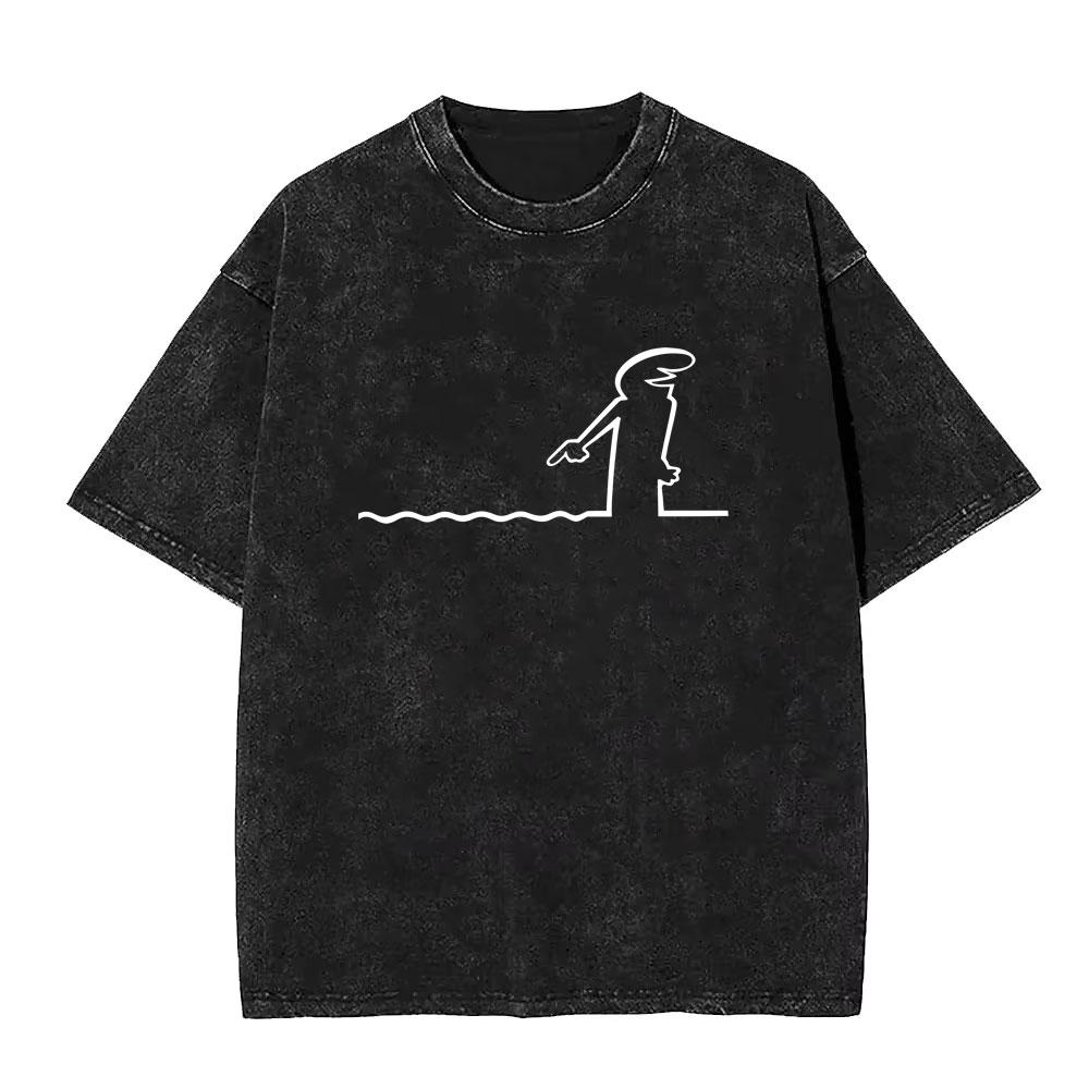 Washed Vintage Osvaldo Cavandoli La Linea Funny Graphic Tshirts Men Women Clothing Anime Oversized Short Sleeve Tops T Shirts
