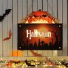 Halloween Wooden House Sign Pendant With Led Lights Wall Crafts Decoration For Gardens Terraces Porches