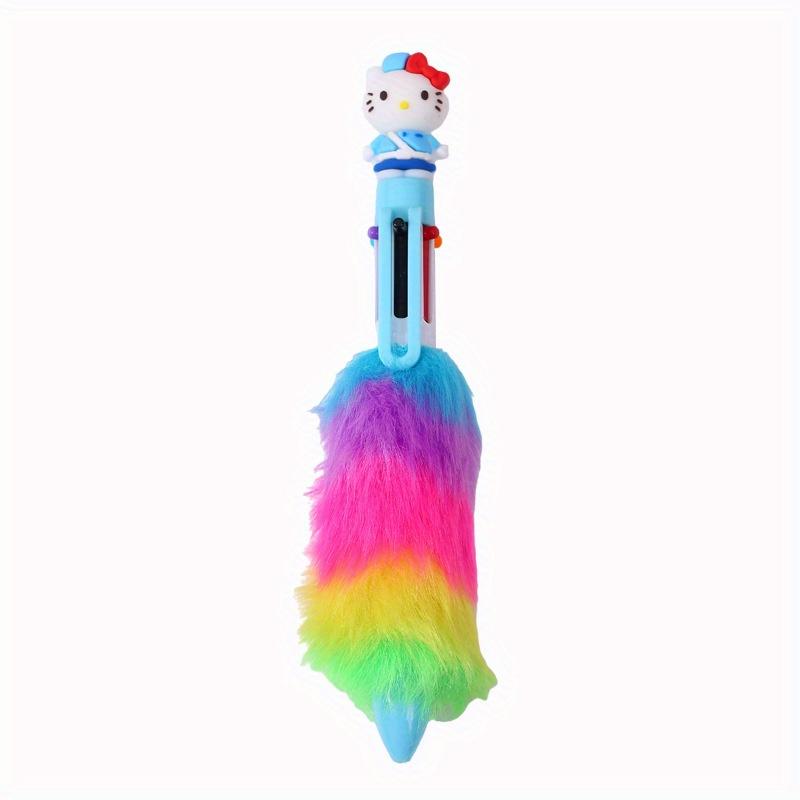 36Pcs Hello Kitty Cute Cartoon Sanrio 6 Colours Ballpoint Pen Plush Colourful Ballpoint Pen Student Stationery Gift