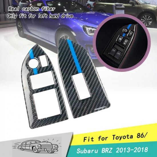 Fit For Subaru BRZ Toyota 86 2013-19 LHD Carbon Fiber Window Switch Button Cover