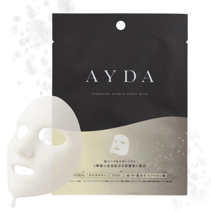 

AYDA Игристая пузырьковая листовая маска 1 шт. Газированная маска-пленка Листовая маска PRDN Глутатион NMN молекулярная гиалуроновая кислота 3-слойная