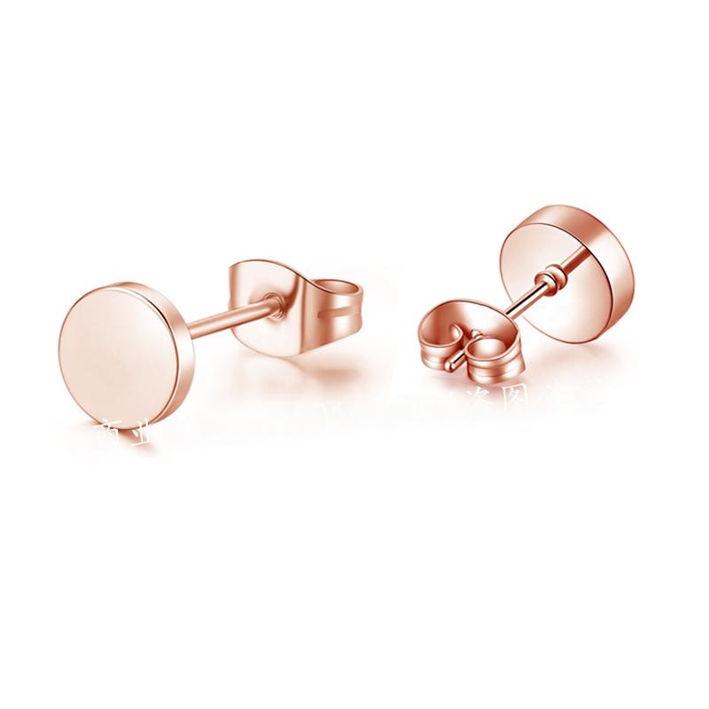 New Titanium Steel Stud Earrings for Men Women Stainless Steel Round Black Punk Ear Studs Best Gift Jewelry Accessories