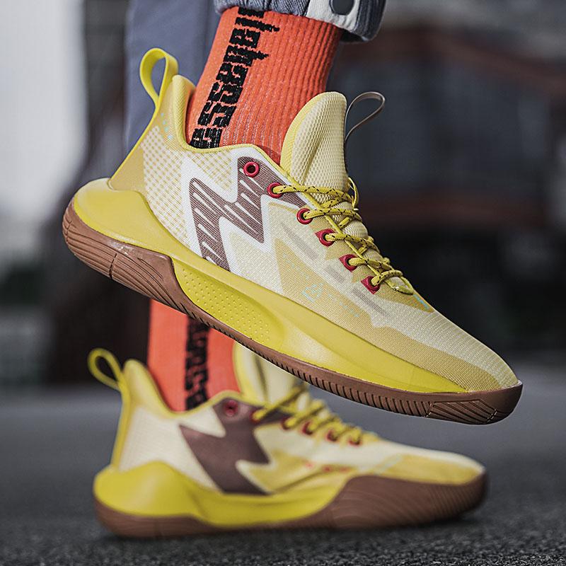 new low-top middle school and youth breathable sports shoes actual wear high elastic non-slip basketball shoes men