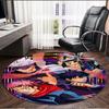 Jujutsu Kaisen Print Round Rug, Washable Floor Carpet, For Entryway Dorm Laundry Room Office Study, Home Decor Birthday Christmas Gift