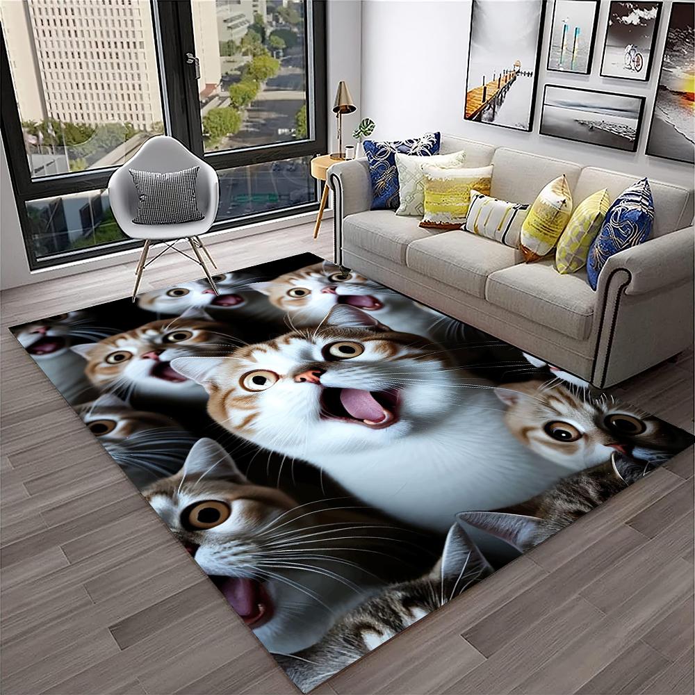 Schattige lapjeskat, Garfield-kat, Pers, Ragdoll Cartoon Tapijt Vloerkleed voor Huis Woonkamer Slaapkamer Bank Deurmat Decor, kind Antislip