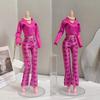 Pink Babi Princess Fashion Jacket+Pant+Shoes+Necklace Set For 1/6 BJD Xinyi FR PP Supermodel Doll 30cm Doll Clothes Accessories