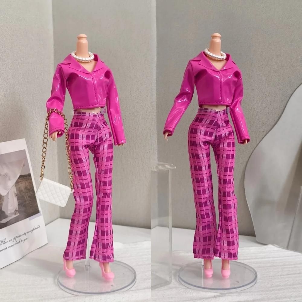 Pink Babi Princess Fashion Jacket+Pant+Shoes+Necklace Set For 1/6 BJD Xinyi FR PP Supermodel Doll 30cm Doll Clothes Accessories