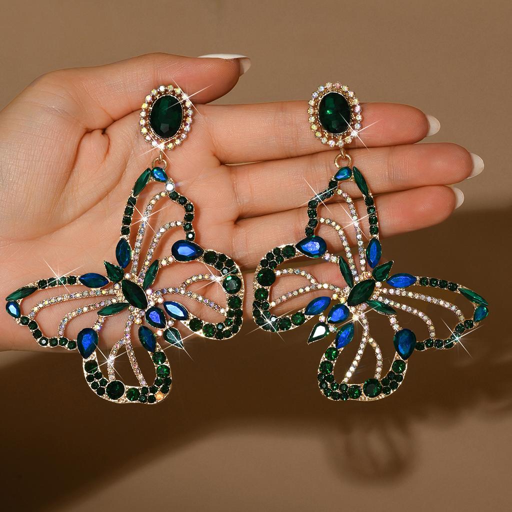 Women Rhinestone Butterfly Earrings Jewelry for Dates Parties Festivals