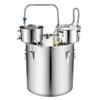 Aparat de distilat alcool, 13,2 GAL / 50 L Aparat de distilat alcool cu 10 borcane de sticlă de 16 oz, Vas de precondensare (Thumper Keg), Termometru cu scară dublă și Pompă de apă, Kit pentru prepararea berii acasă pentru
