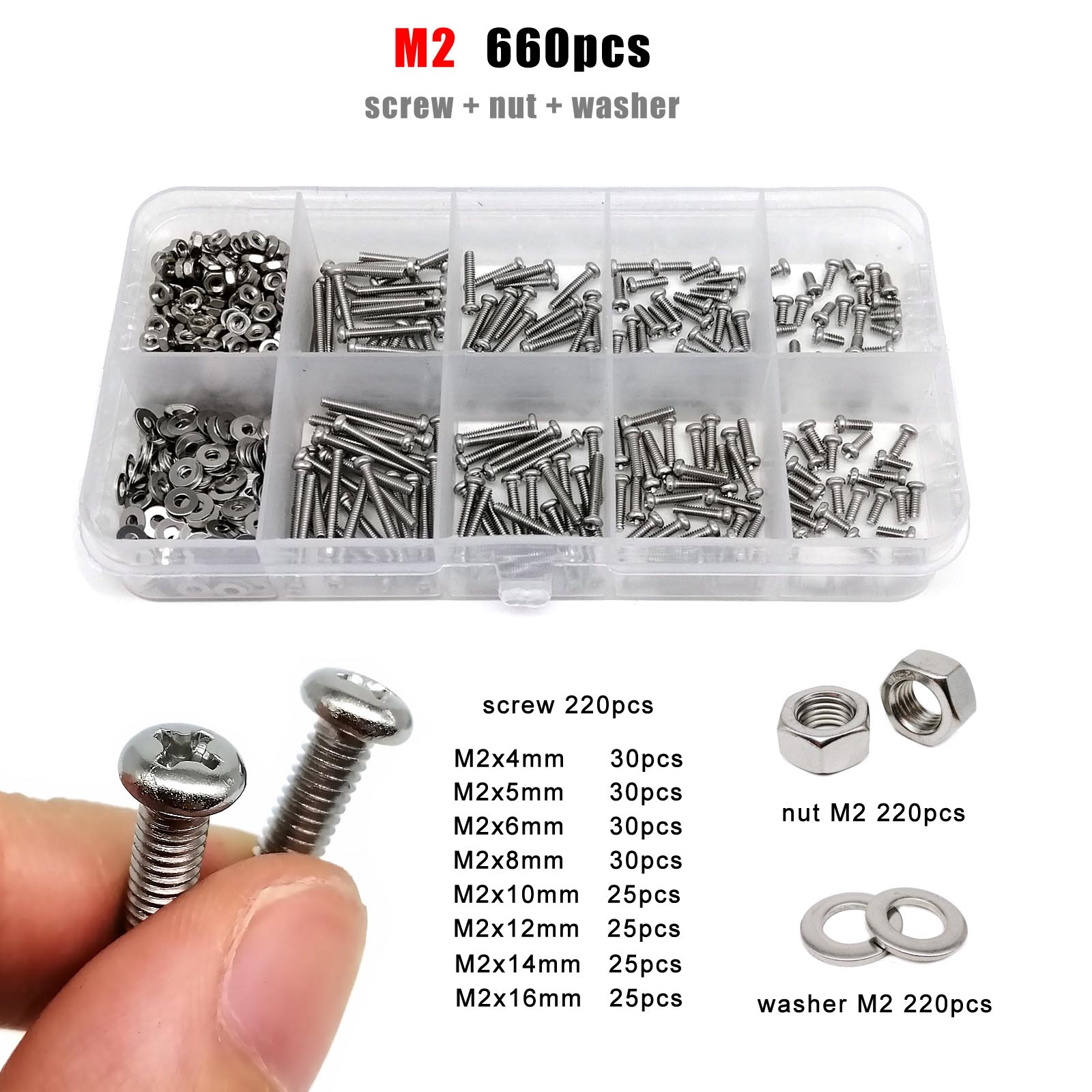 

M1.6 M2 M2.5 M3 M4 M5 M6 M8 GB818 304 A2 нержавеющая сталь крестообразный винт с круглой цилиндрической головкой болт гайка шайба набор смешанных размеров комплект